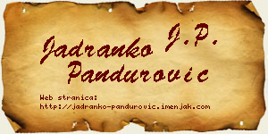 Jadranko Pandurović vizit kartica